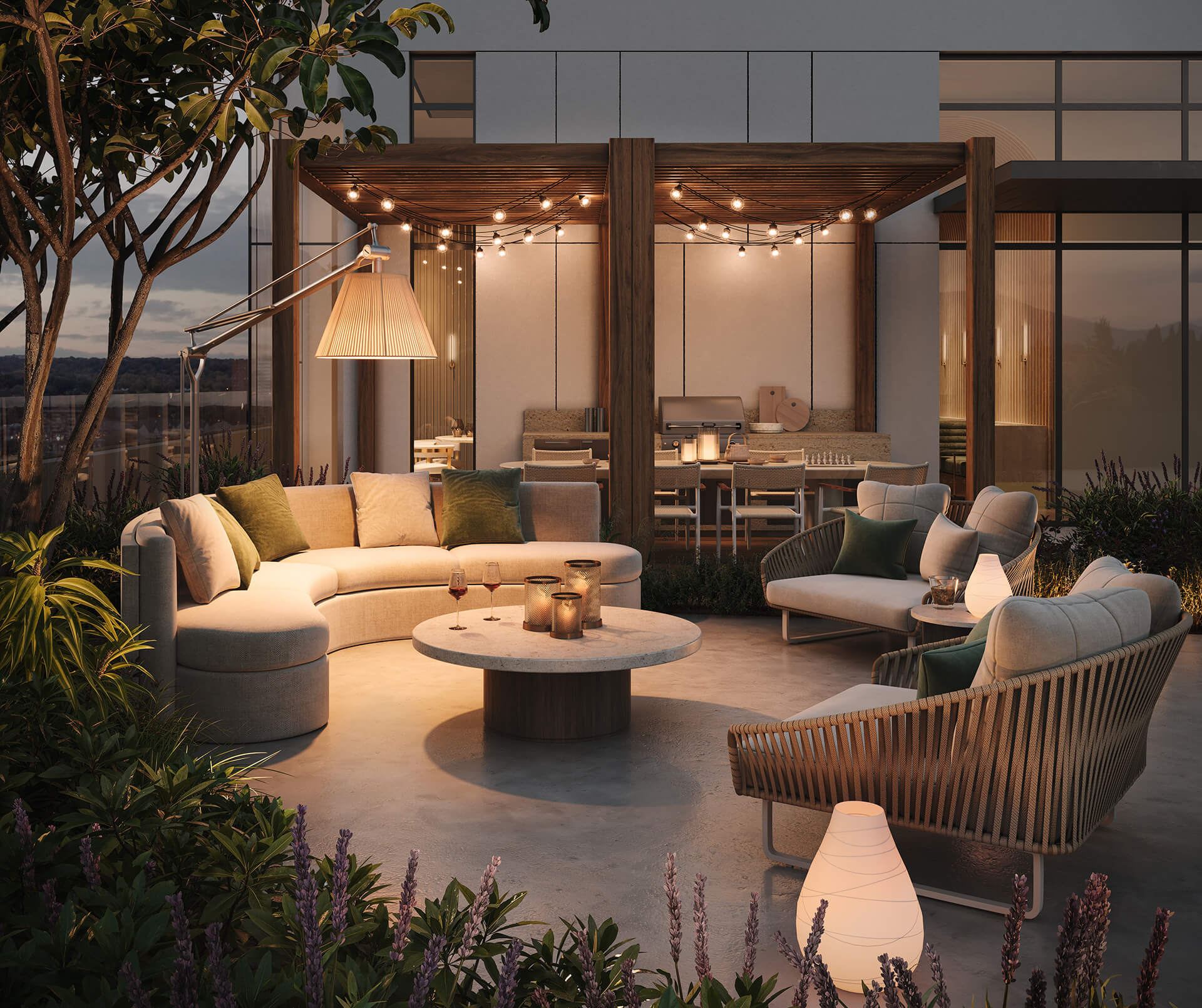 Outdoor dining and lounge